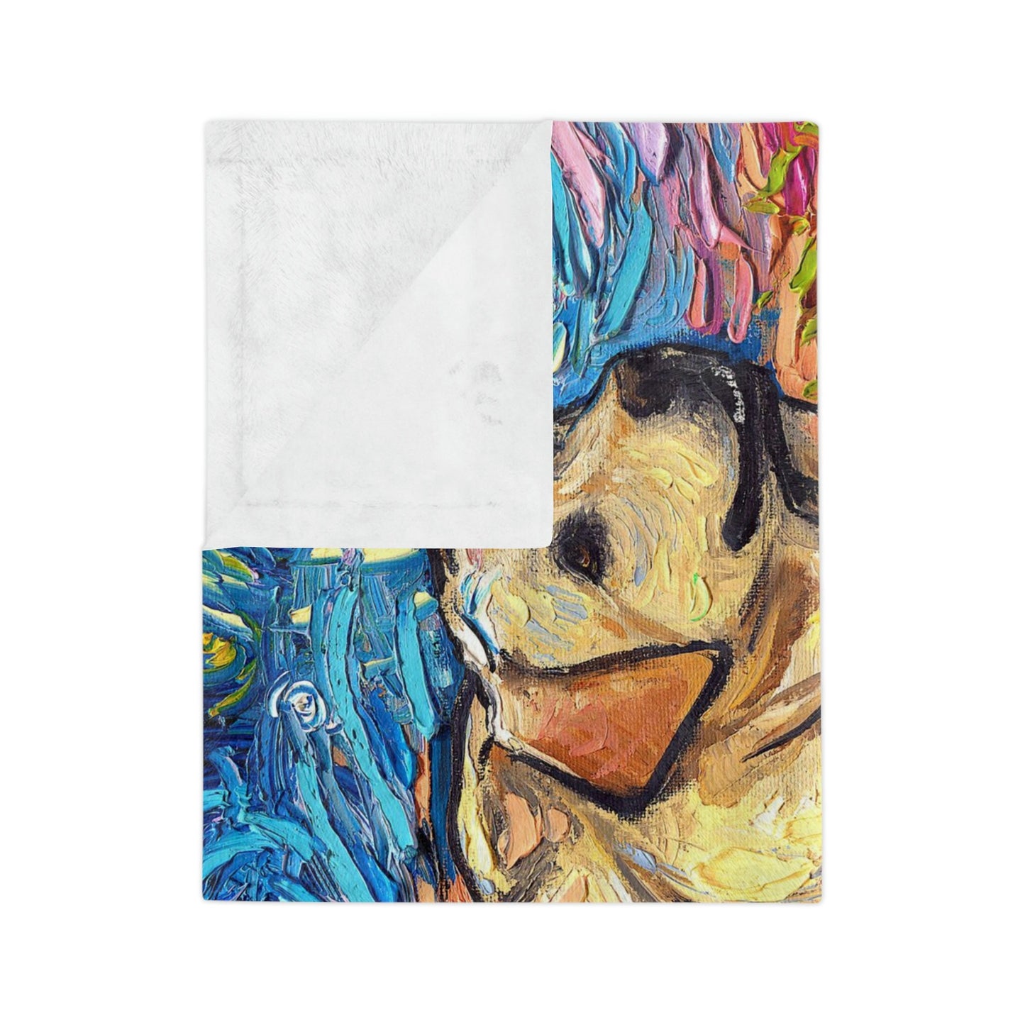 Minky Blanket Two Yellow Labradors Starry Night Art Throw