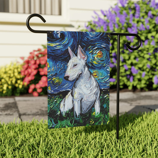 Bull Terrier Starry Night Yard and House Flags