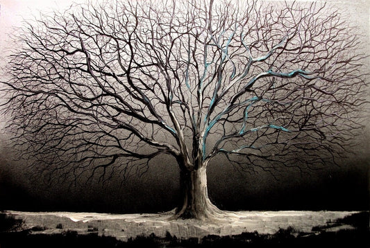 Iced stretched landscape canvas print of original oil painting by Aja  24x36