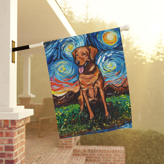 Fox Red Labrador Starry Night Yard and House Flags