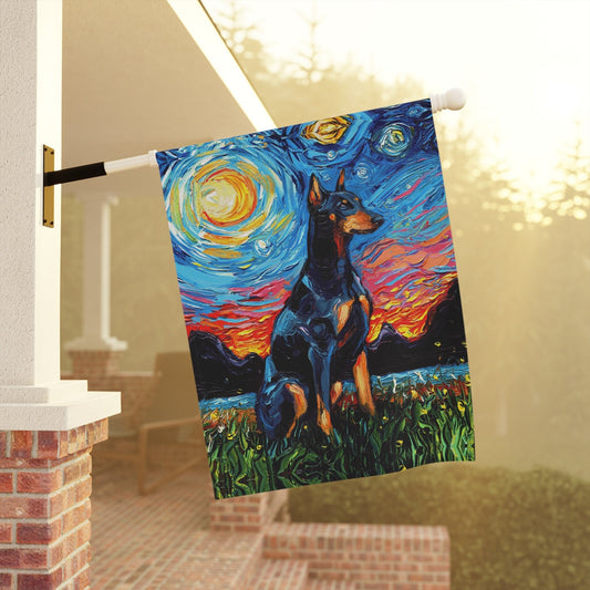 Doberman Starry Night Yard and House Flags