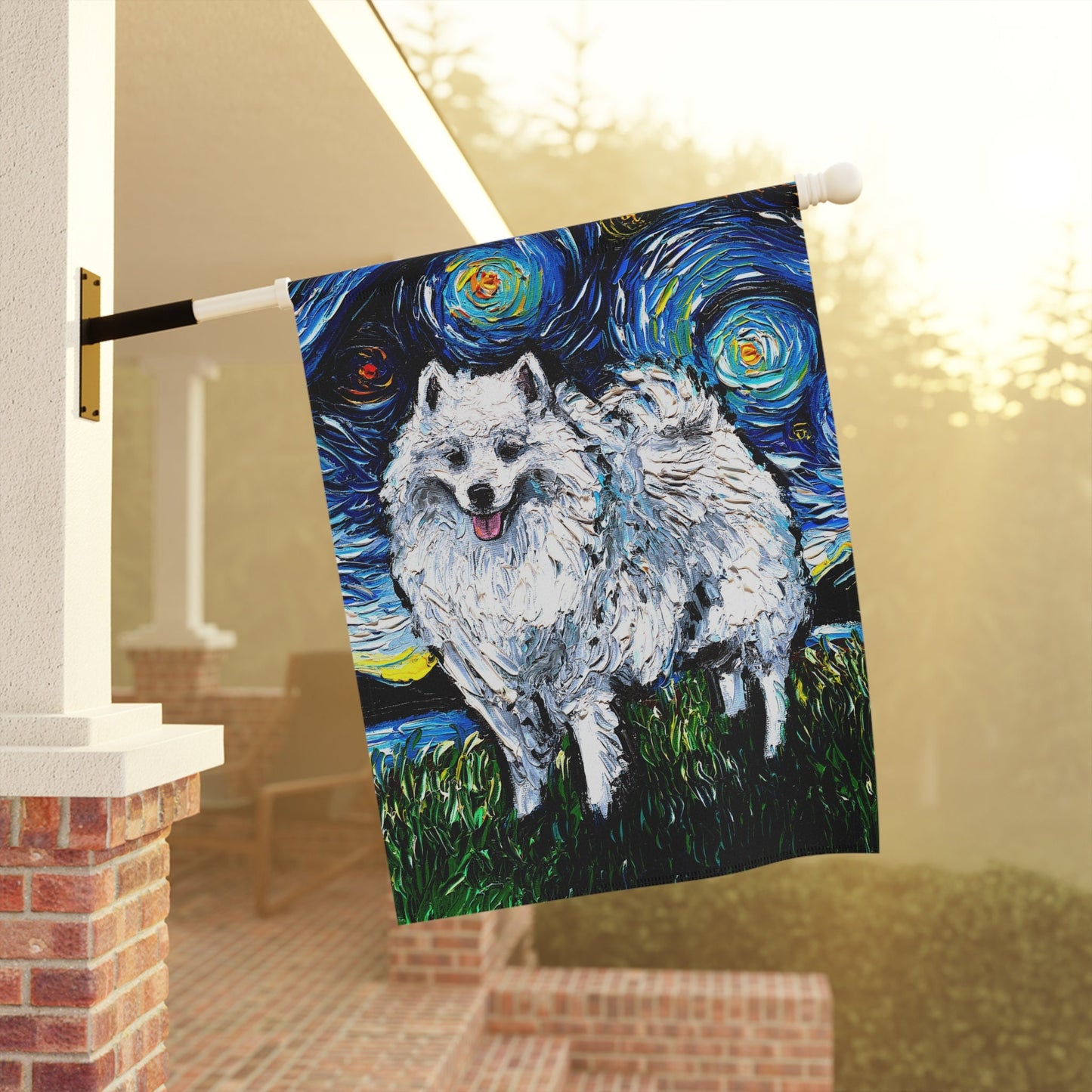 American Eskimo Starry Night Flag