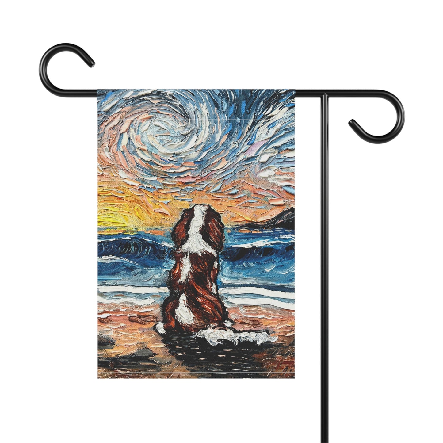 Blenheim Spaniel Dog Starry Night Yard Flags