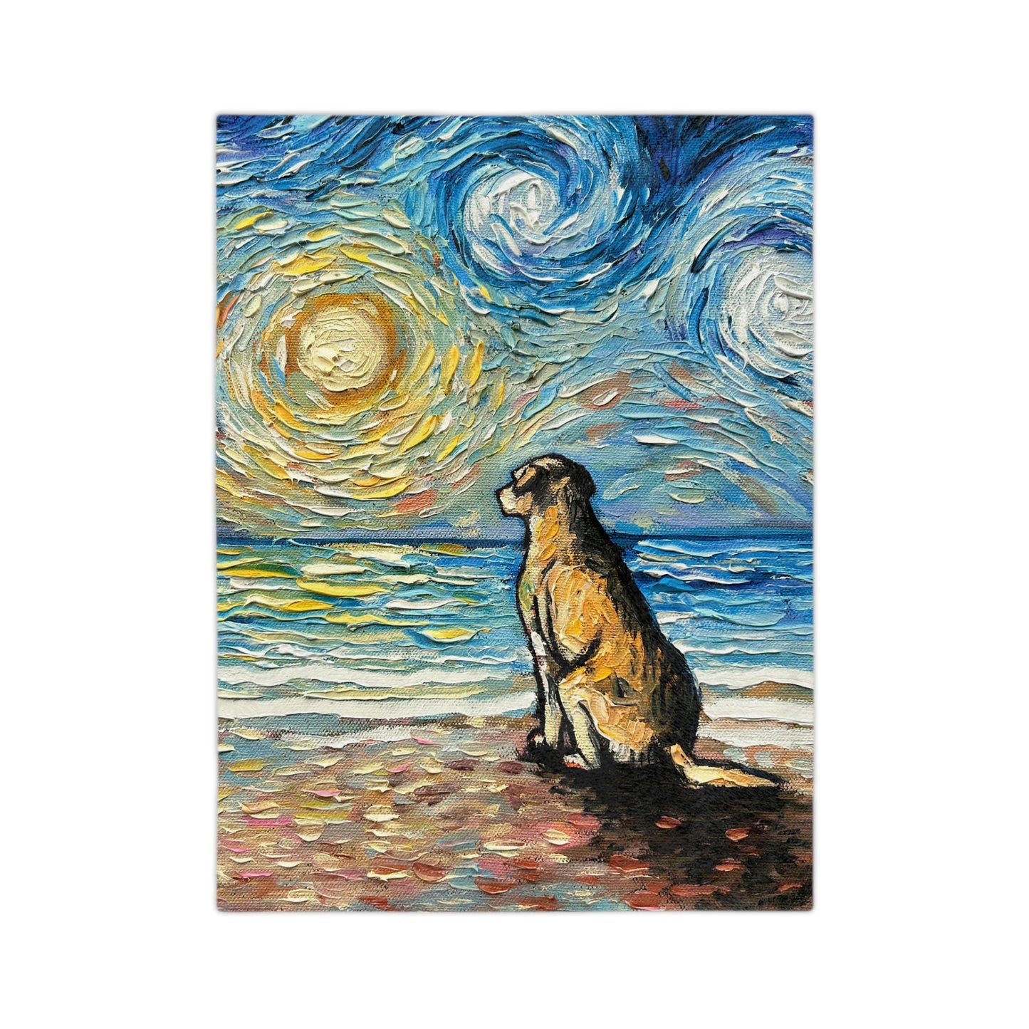 Minky Blanket Beach Days Yellow Labrador Dog Coastal Sunset Ocean Throw