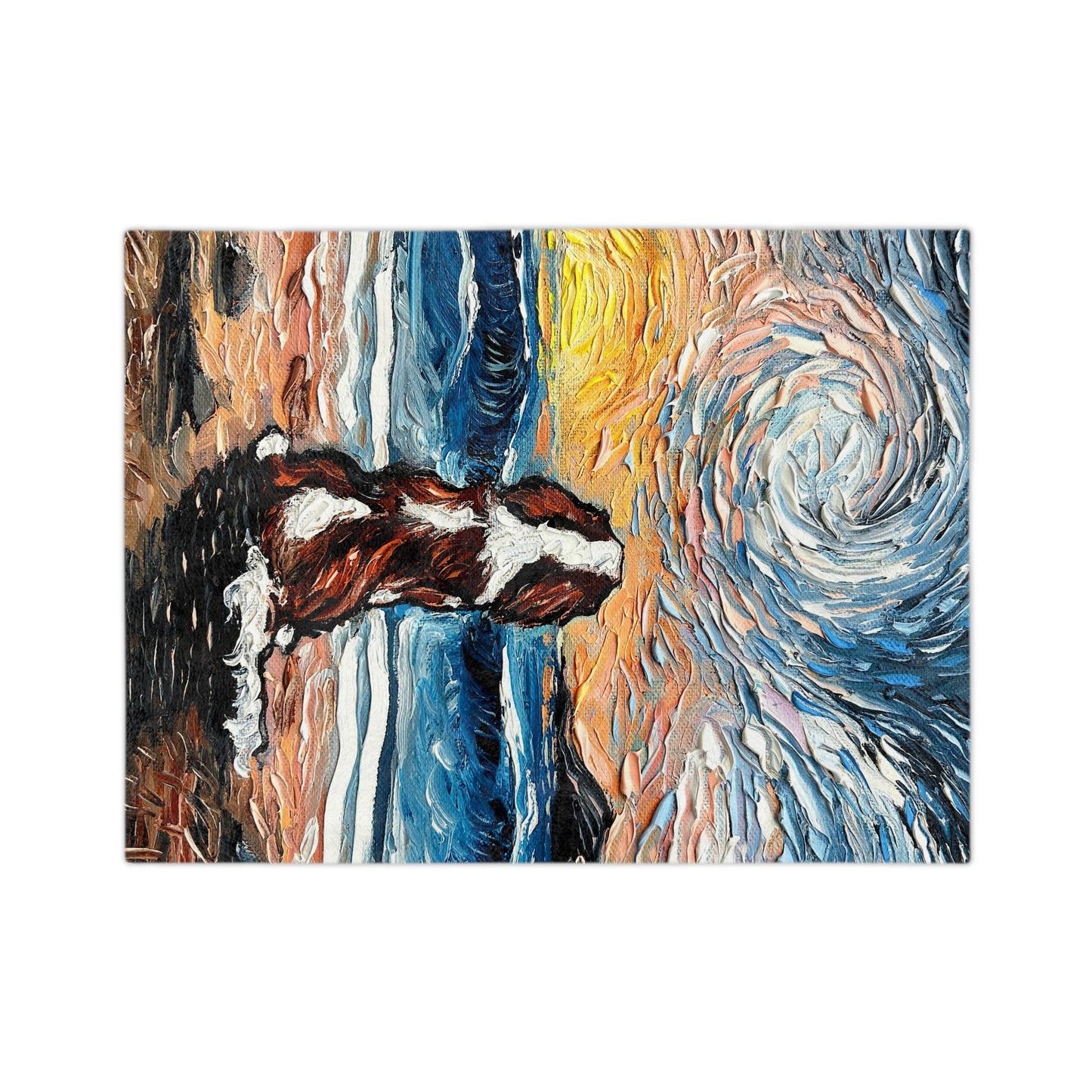 Minky Blanket  Beach Days Blenheim Cavalier Spaniel Dog Coastal Sunset Ocean Throw