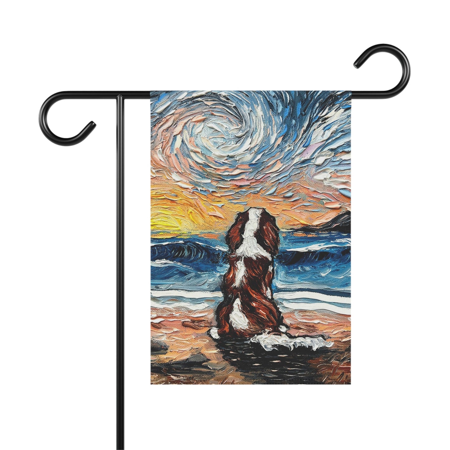 Blenheim Spaniel Dog Starry Night Yard Flags