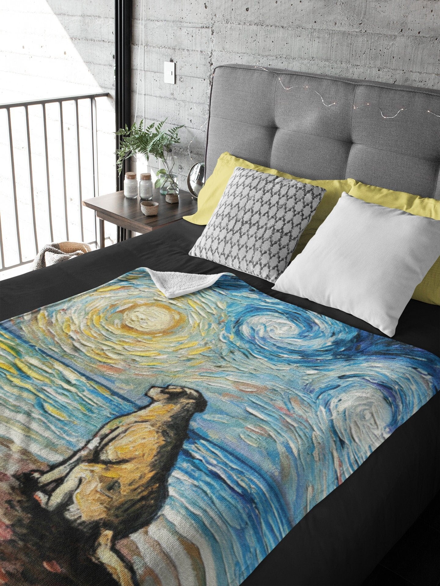 Minky Blanket Beach Days Yellow Labrador Dog Coastal Sunset Ocean Throw