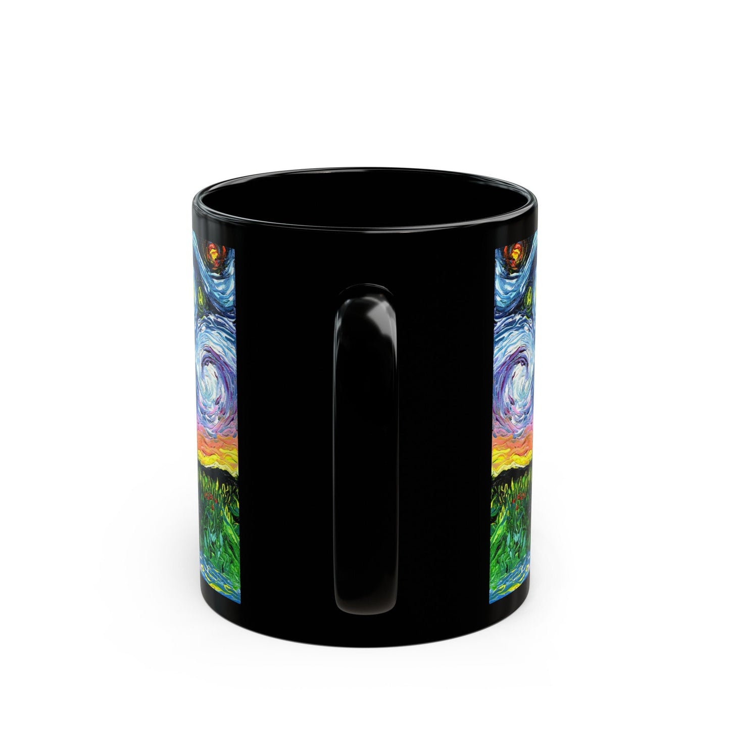 Starry Night German Shepherd Dog Ceramic Coffee Mug Artisan Best Friends Novelty Cup Unique Pet Lover Drinkware Aesthetic Hot Tea Cup