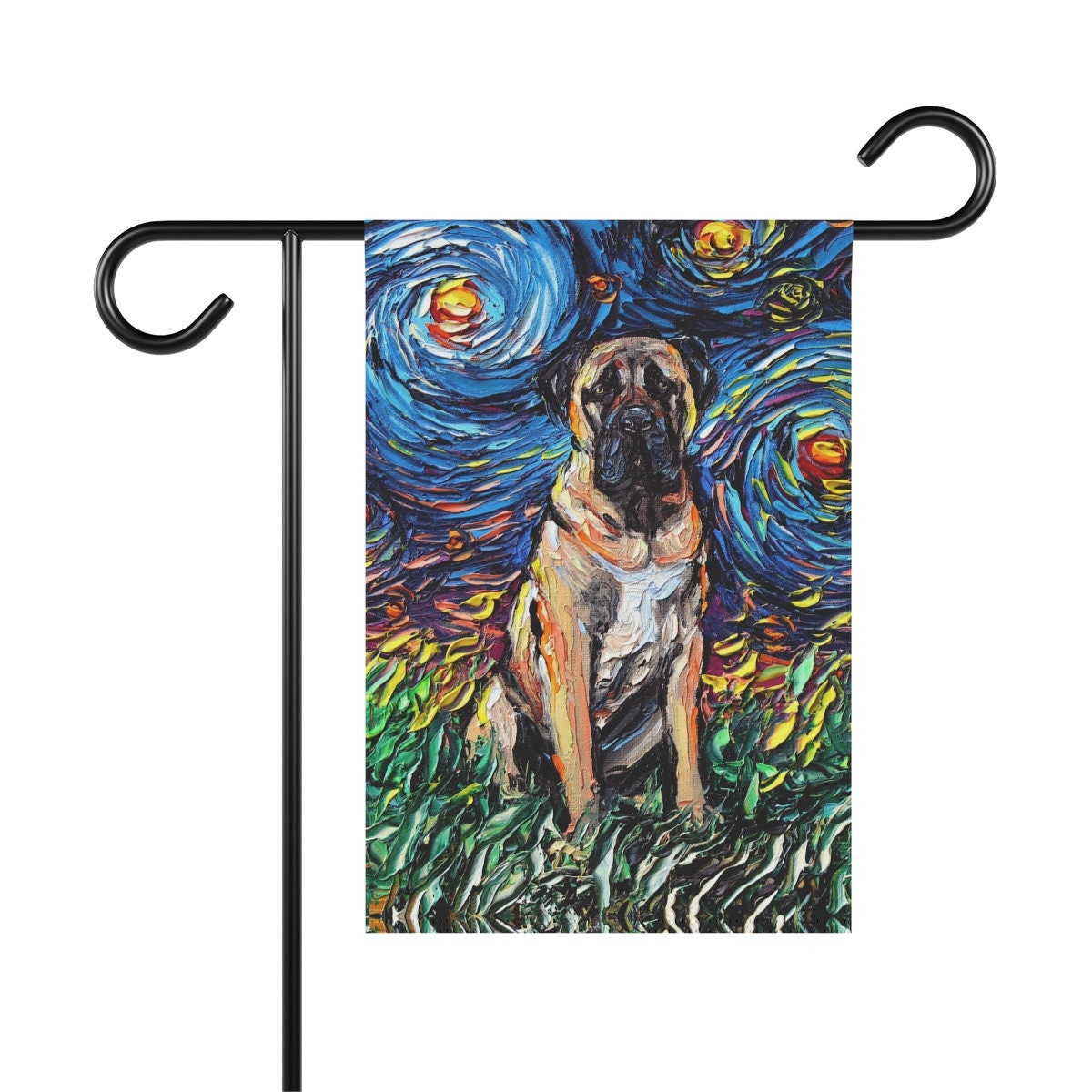 Fawn Bull Mastiff Starry Night Flag