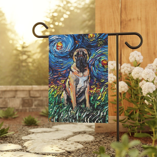 Fawn Bull Mastiff Starry Night Flag