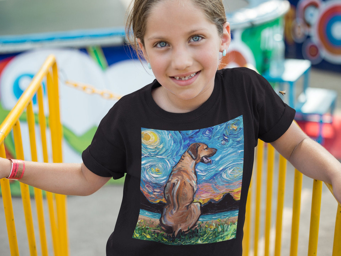 Youth Short Sleeve Shirt Rhodesian Ridgeback Kid's Tee Starry Night Childs TShirt Dog Art Clothing Colorful Pet Children's Apparel Gift