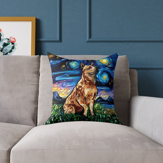 Dog Pillow Red Heeler Throw Pillow Starry Night Dog Lover Gift Idea Home Decor Cattle Dog Bedroom Pillow Insert Included Free Shipping US