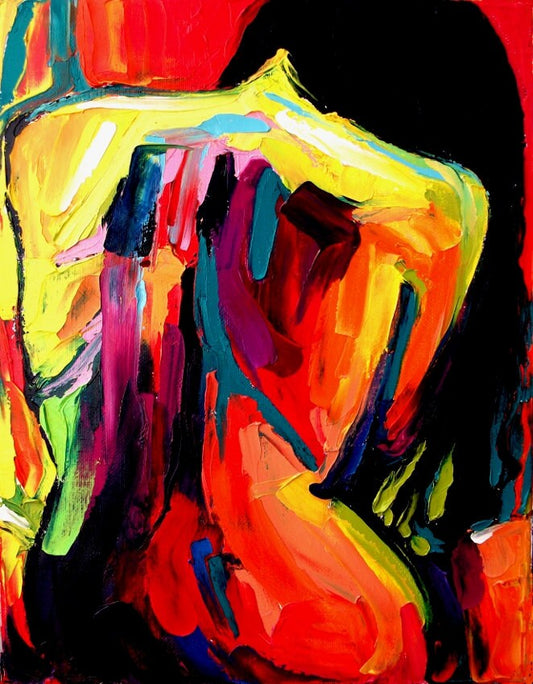 Abstract Nude print colorful art by Aja Femme 172  8x10 11x14 and 16x20 inches choose your size