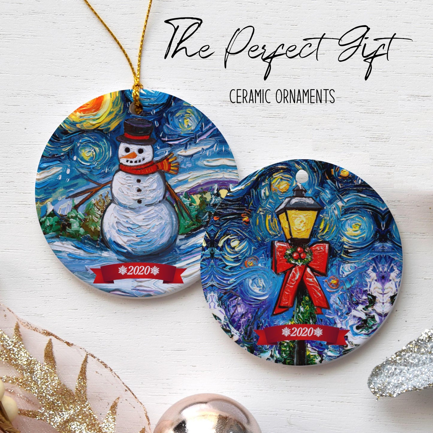 Red Heeler Christmas Ornament Starry Night Holiday Tree Dog Lover Gift Heirloom Keepsake Christmas Decoration Cattle Dog Santa Hat Ornament