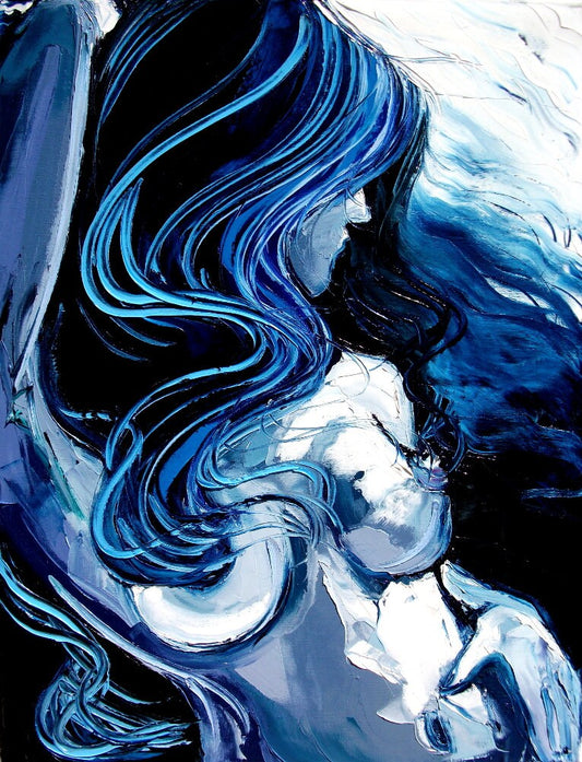 Abstract Nude  Print  reproduction by Aja 9x12 12x18 18x24 24x30 inches you choose size Tumultuous