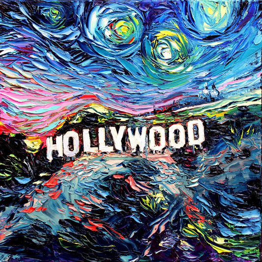 van Gogh Never Saw Hollywood  Art Giclee print reproduction by Aja 8x8 10x10 12x12 20x20 and 24x24 inches choose your size