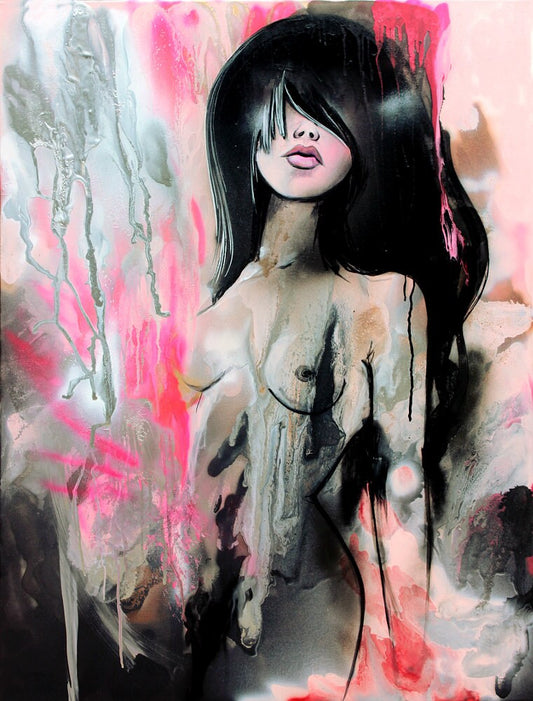 Abstract nude  Female Nude  Nude Art  Female Figure  print reproduction by Aja Melt 18x24 inches