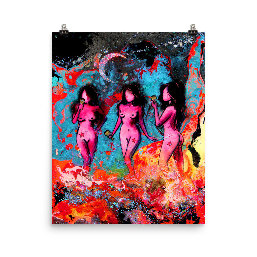 3 of Cups, Matte Poster Print