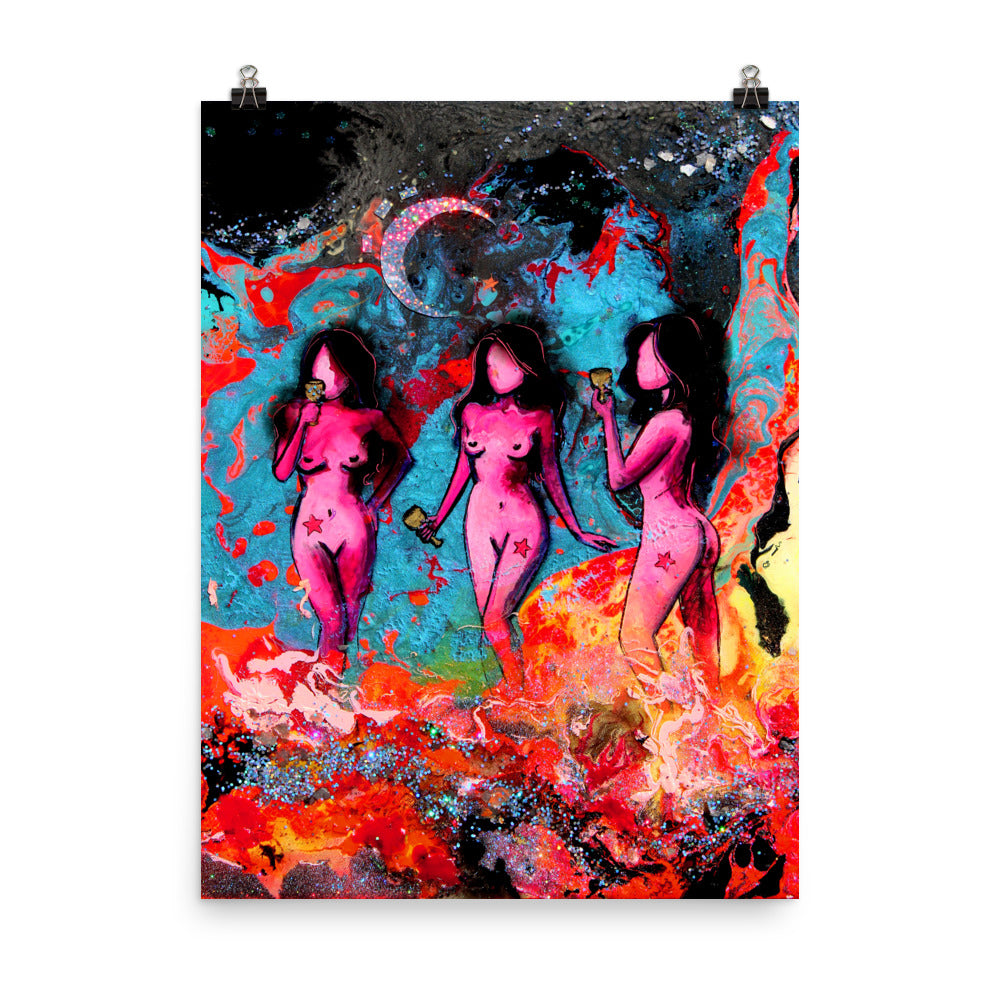 3 of Cups, Matte Poster Print