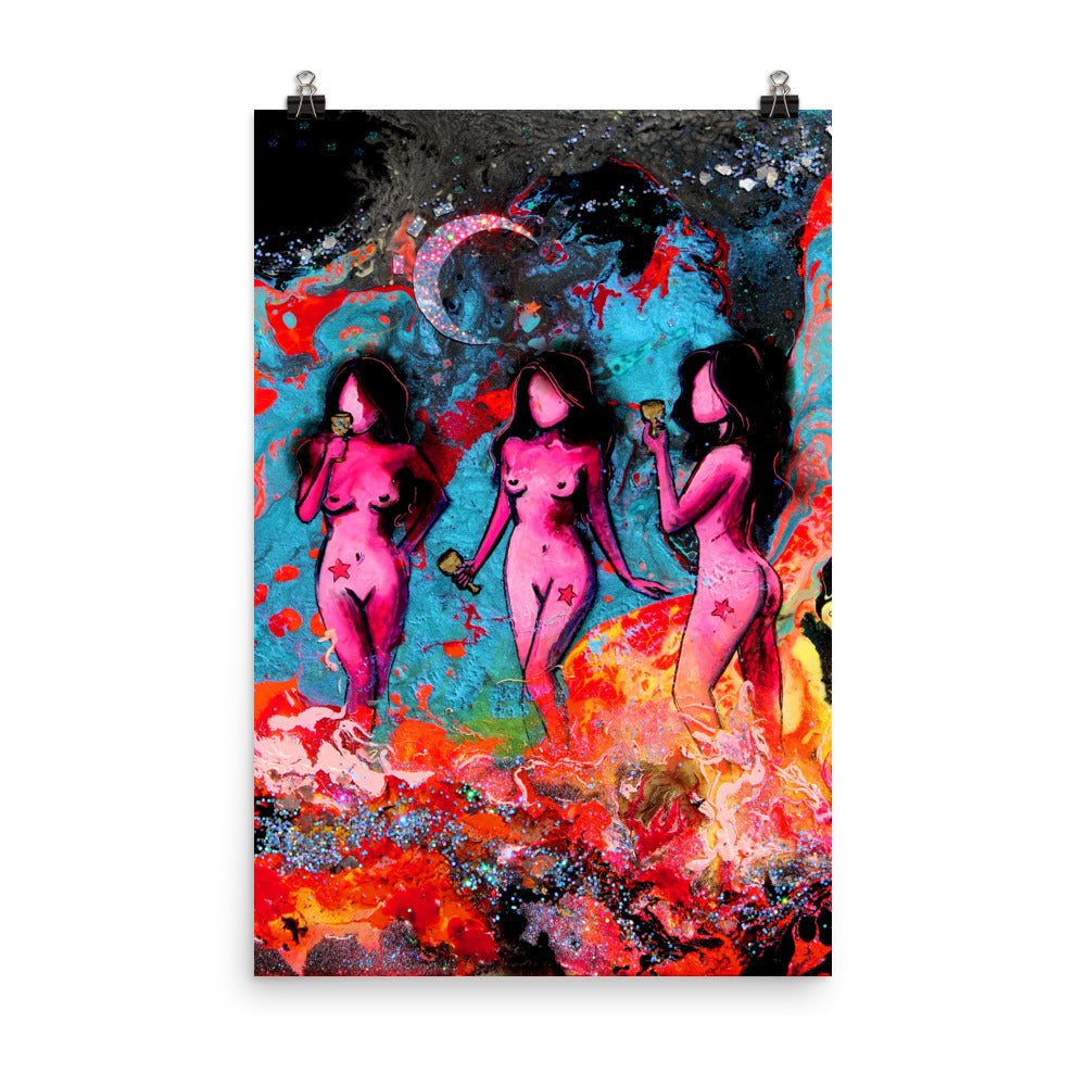 3 of Cups, Matte Poster Print